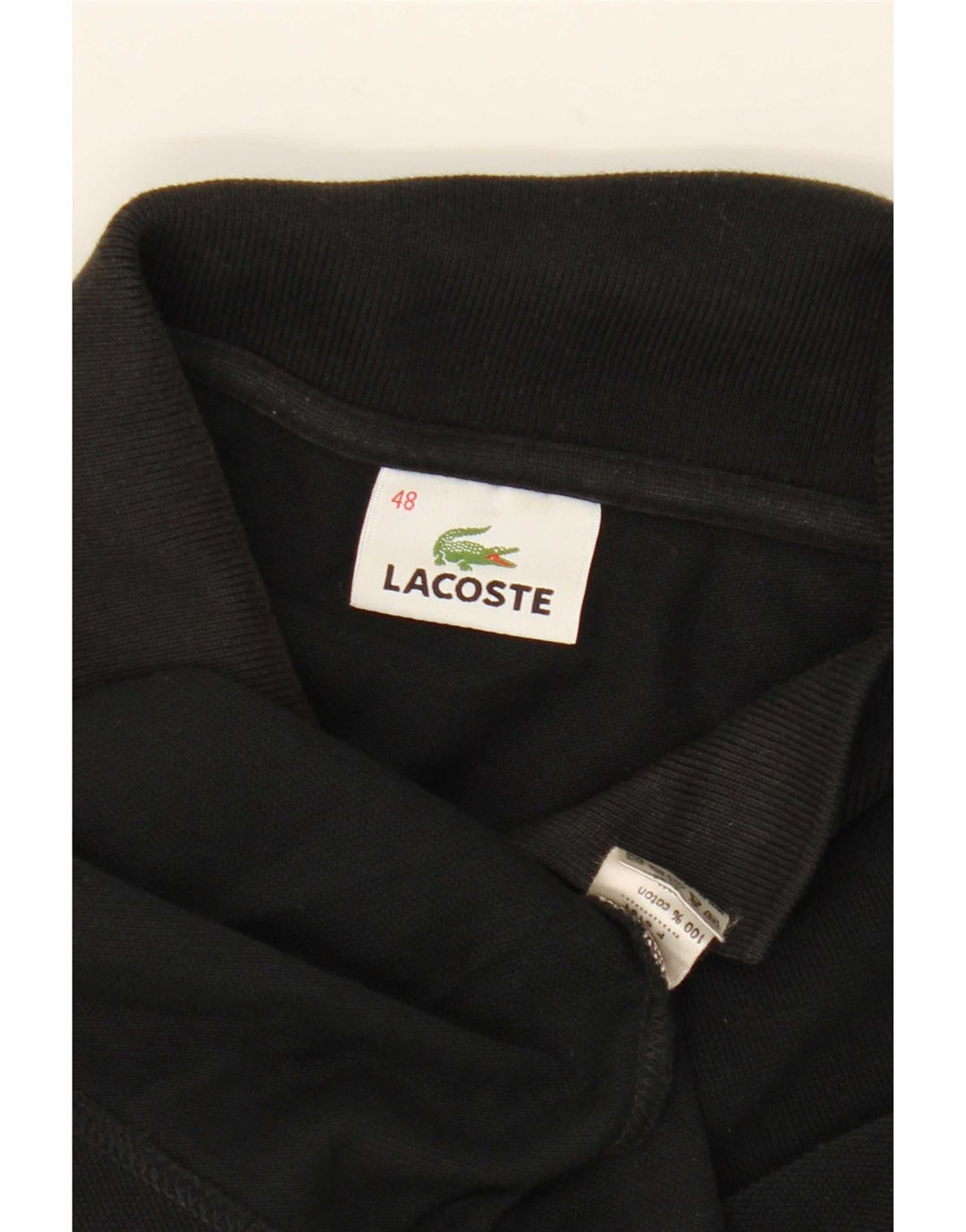 Lacoste Womens Sleeveless Polo Shirt Size 48 XL Black