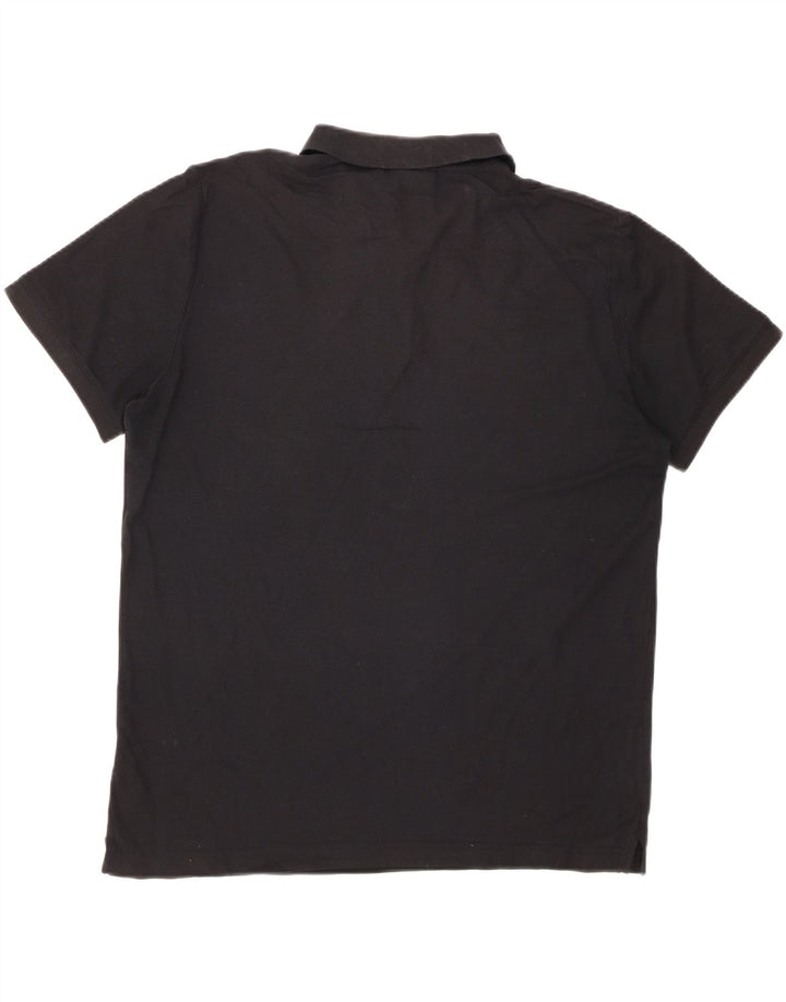 CALVIN KLEIN Mens Polo Shirt Large Black Cotton