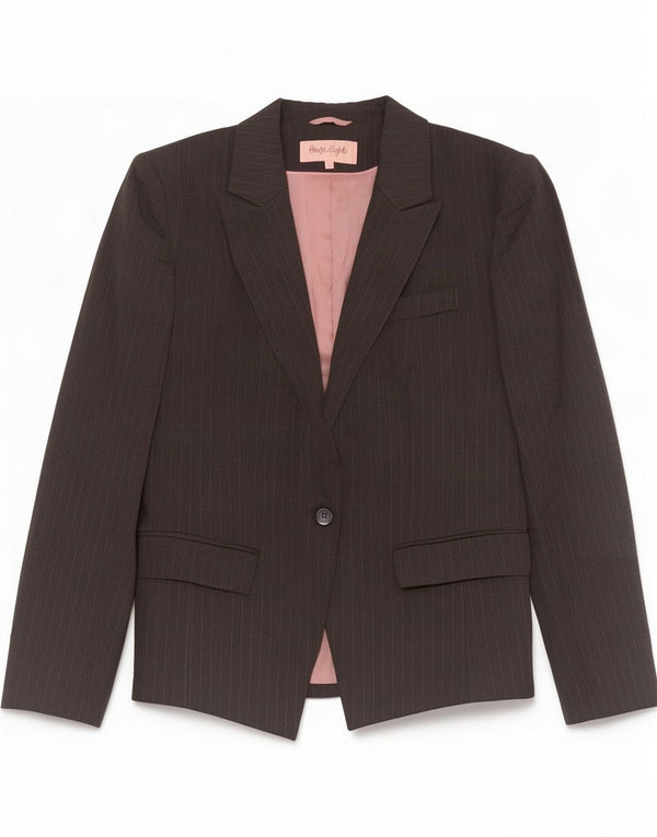 Giacca blazer da uomo a 1 bottone Phase Eight UK 12 Gessato grigio medio