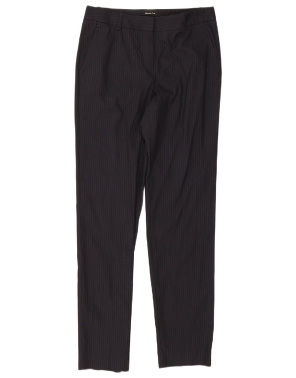 Pantaloni da abito da donna Massimo Dutti EU 36 XS W26 L29 Gessato blu navy