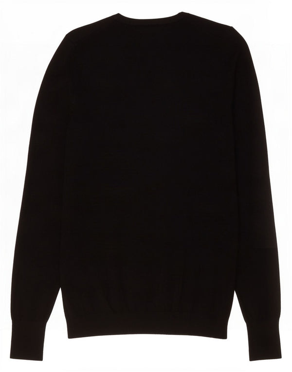 Zara Mens Boat Neck Jumper Sweater Small Black Viscose