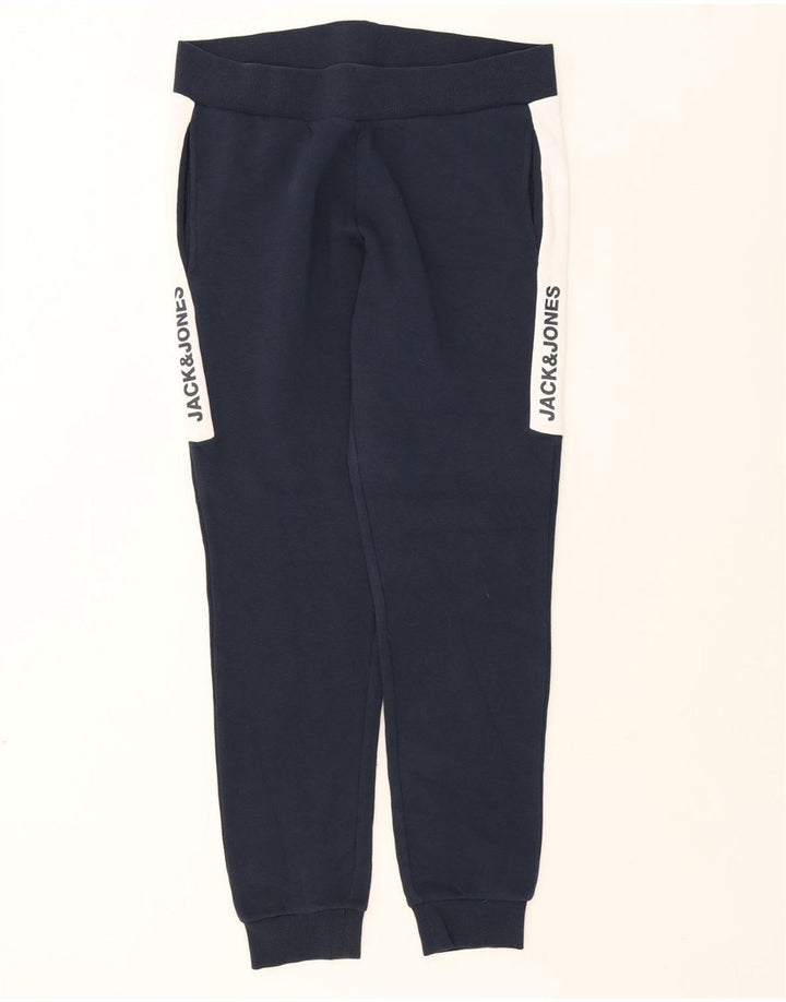 JACK & JONES Mens Core Tracksuit Trousers Joggers Large  Navy Blue Vintage Jack & Jones and Second-Hand Jack & Jones from Messina Hembry 