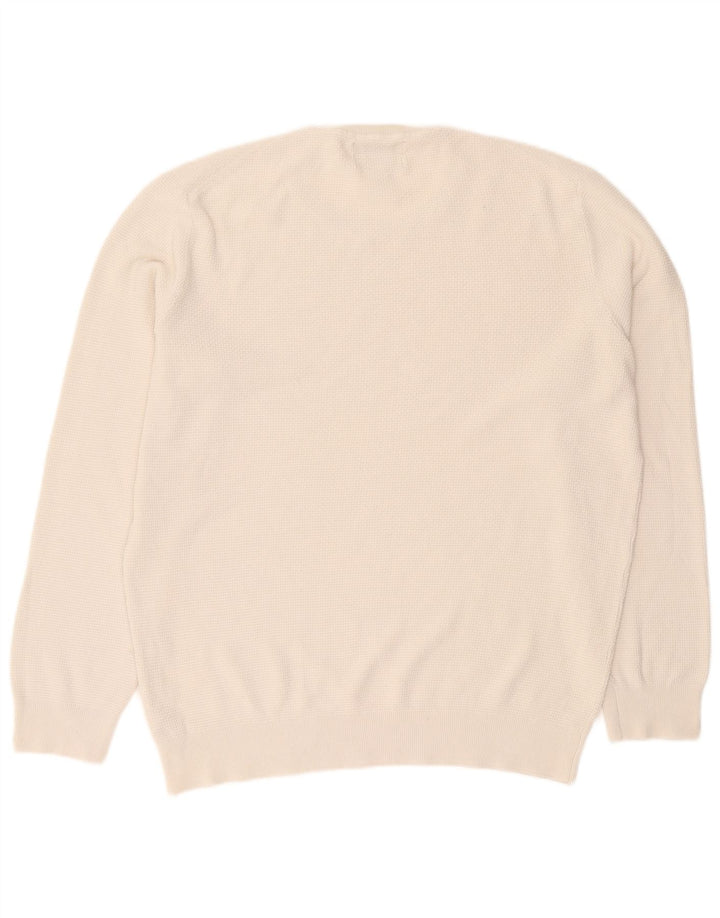 Marks & Spencer Mens Autograph Crew Neck Jumper Sweater Large White Cotton