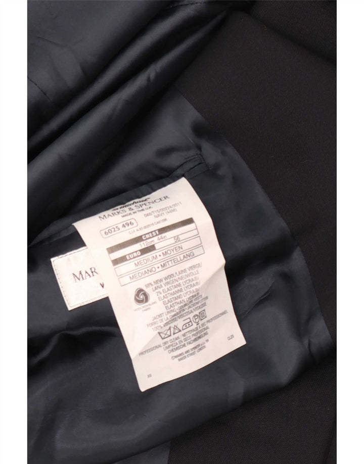 Marks & Spencer Veste blazer à 2 boutons pour homme UK 44 XL Laine noire