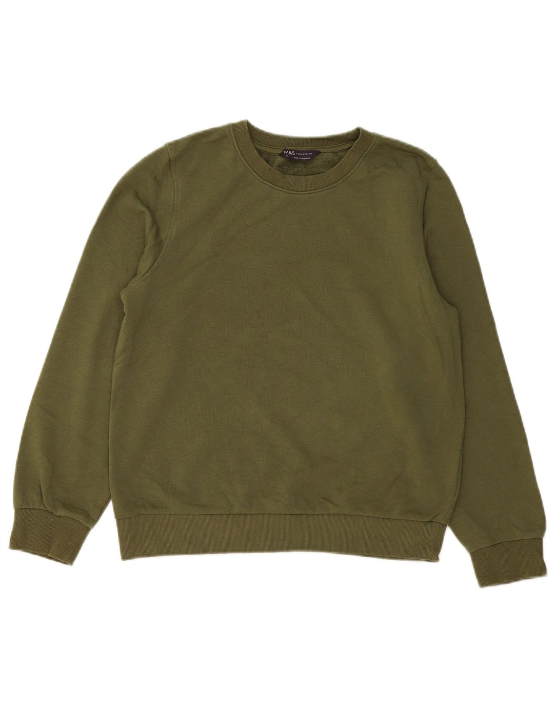 Marks & Spencer Sweat-shirt pour femme UK 12 en coton kaki moyen