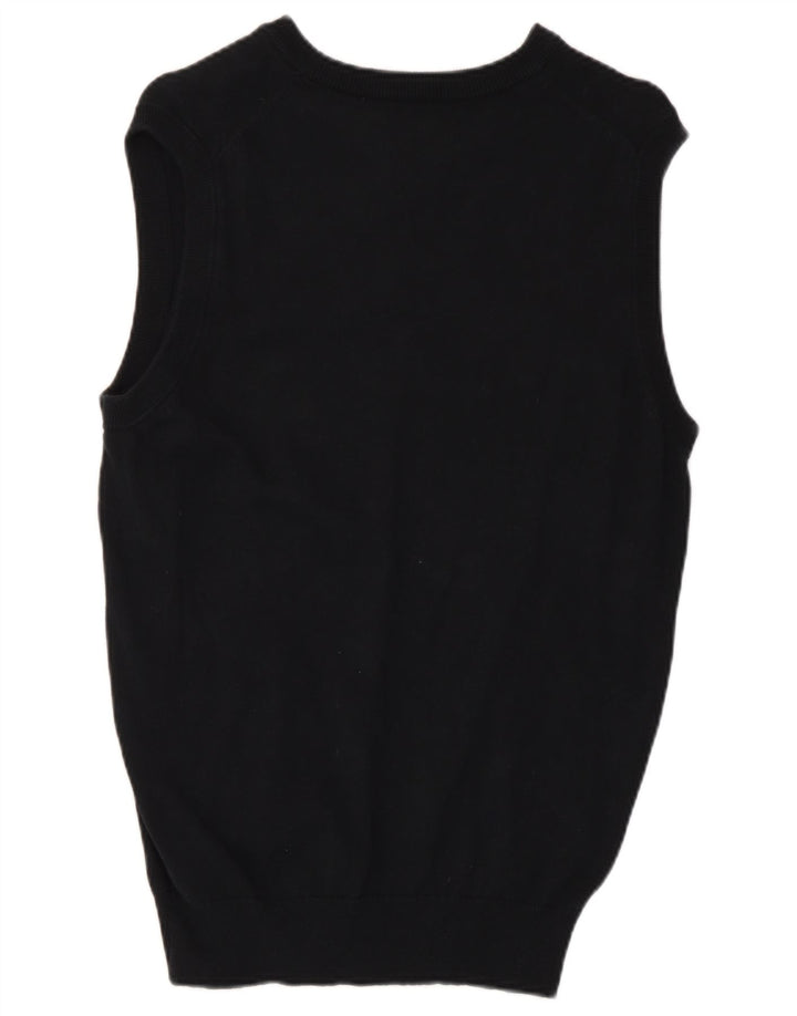 Chaps Mens Vest Tank Top Small Black Cotton