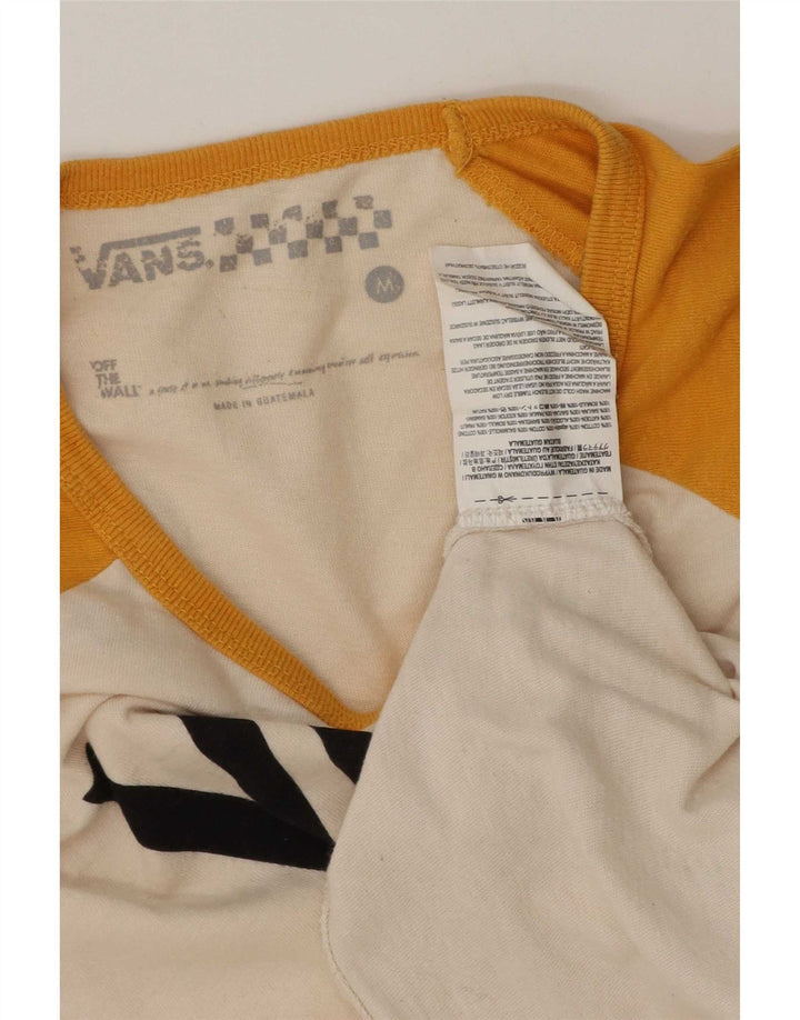 Vans Herren Grafik-T-Shirt-Oberteil aus mittelweißer Colourblock-Baumwolle
