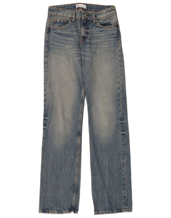 Blugi Drepți Femei Zara EU 34 2XS L24 L34 Bumbac Albastru