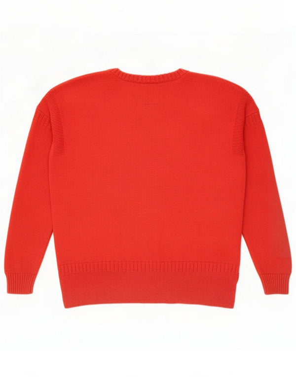 Joules Womens Crew Neck Jumper πουλόβερ UK 12 Medium Red Cotton
