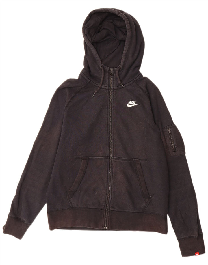 Nike Mens Zip Hoodie Sweater Medium Black Cotton