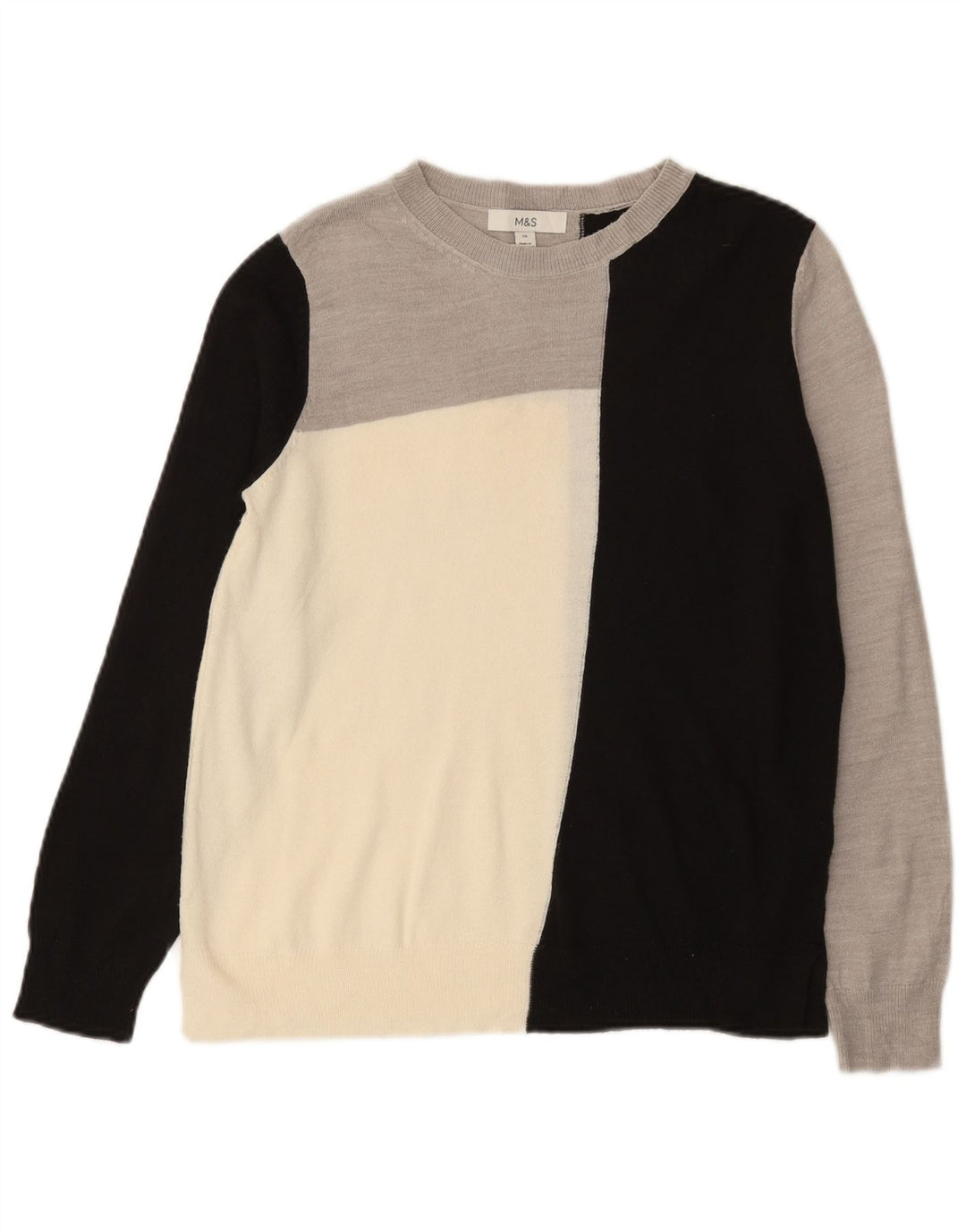 Marks & Spencer Pull col bateau pour femme UK 10 Petit Gris