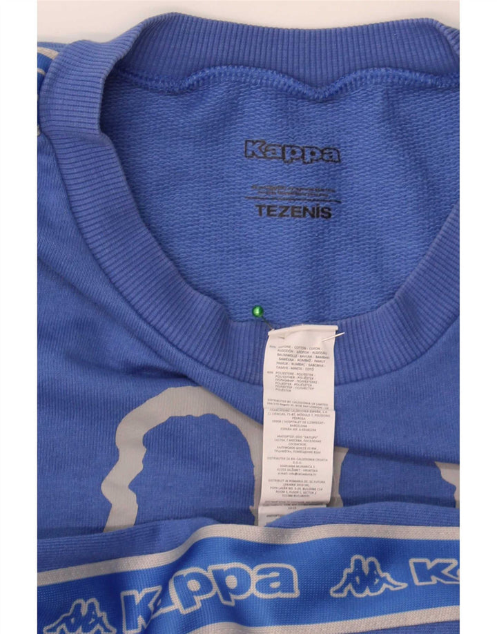 Kappa Womens Tezenis Crop Graphic Sweatshirt Jumper UK 14 Medium Blue