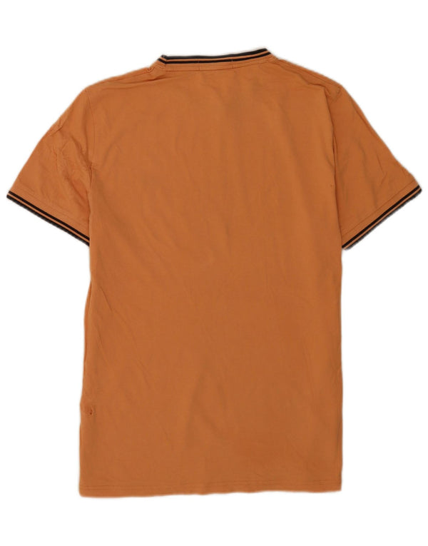 T-shirt da uomo Fred Perry Top in cotone a righe arancioni medie