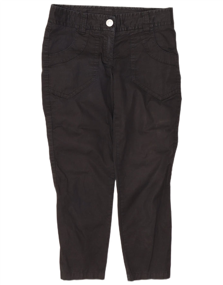 Benetton Womens Slim Cropped Trousers W36 L24 Black