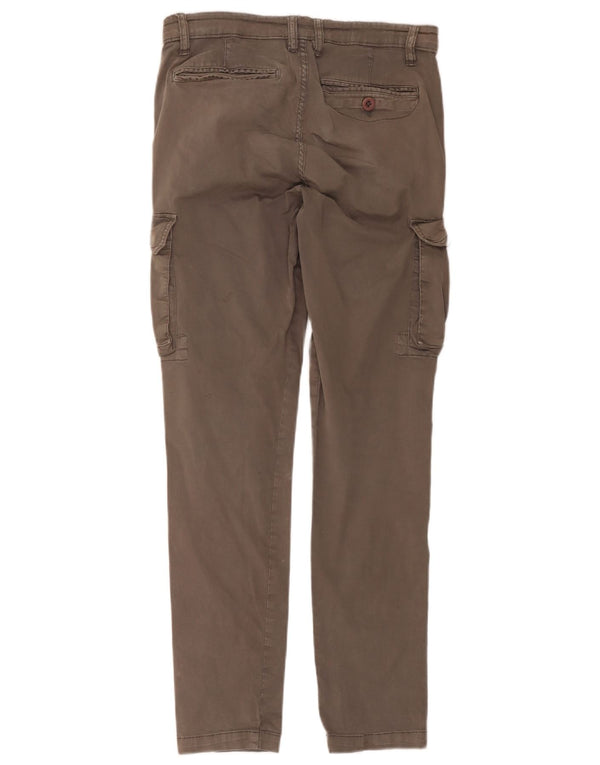 Scorpion Bay Mens Tapered Cargo Trousers W30 L29 Brown Cotton