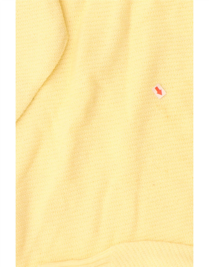 Maglione maglione girocollo da donna VINTAGE UK 14 lana gialla media