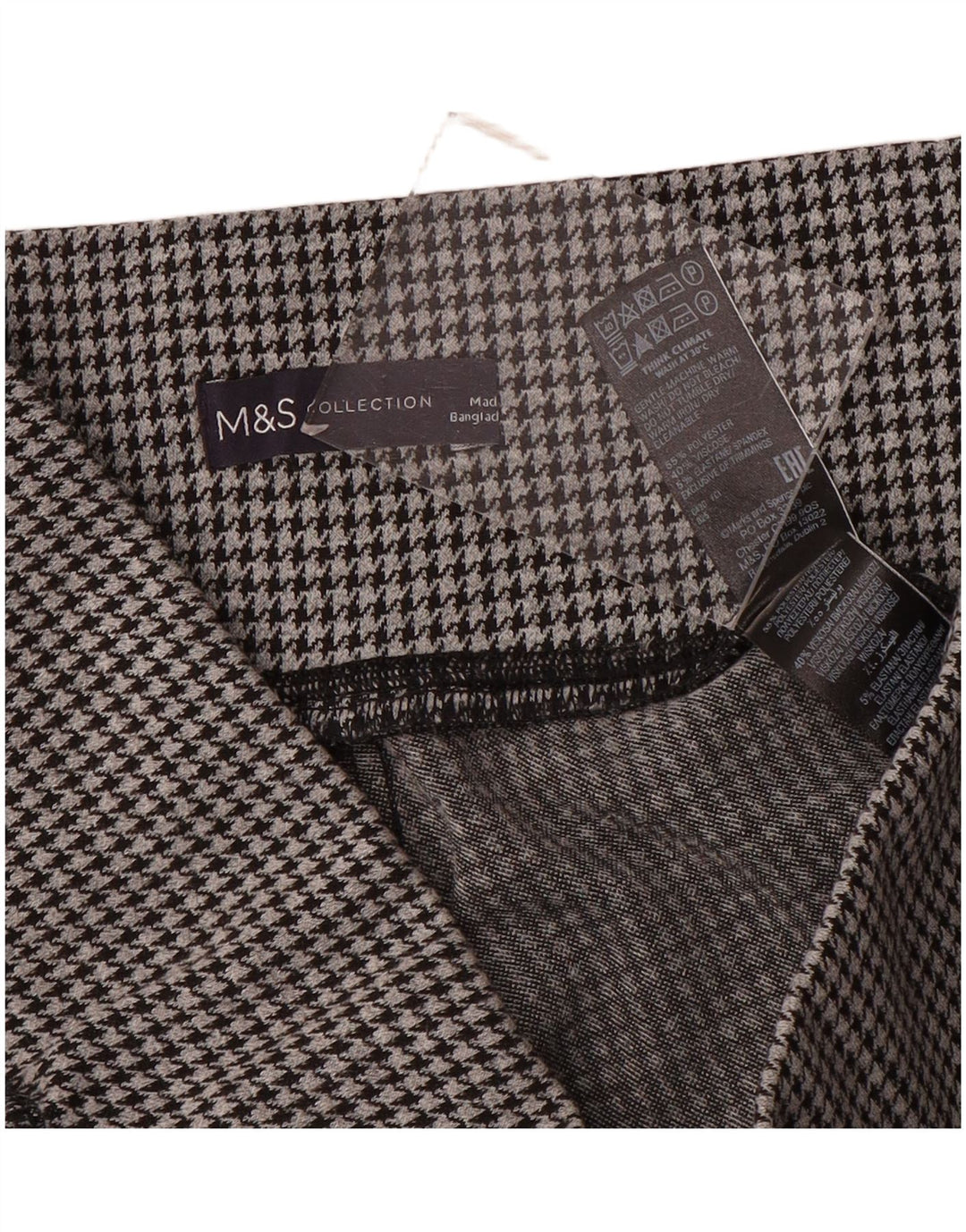 Legginsy damskie Marks & Spencer UK 14, duże, szare, z poliestru w pepitkę