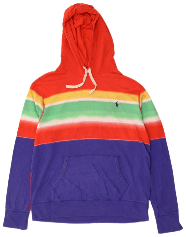 Polo Ralph Lauren Maglione con cappuccio da uomo di grandi dimensioni in cotone a righe multicolori
