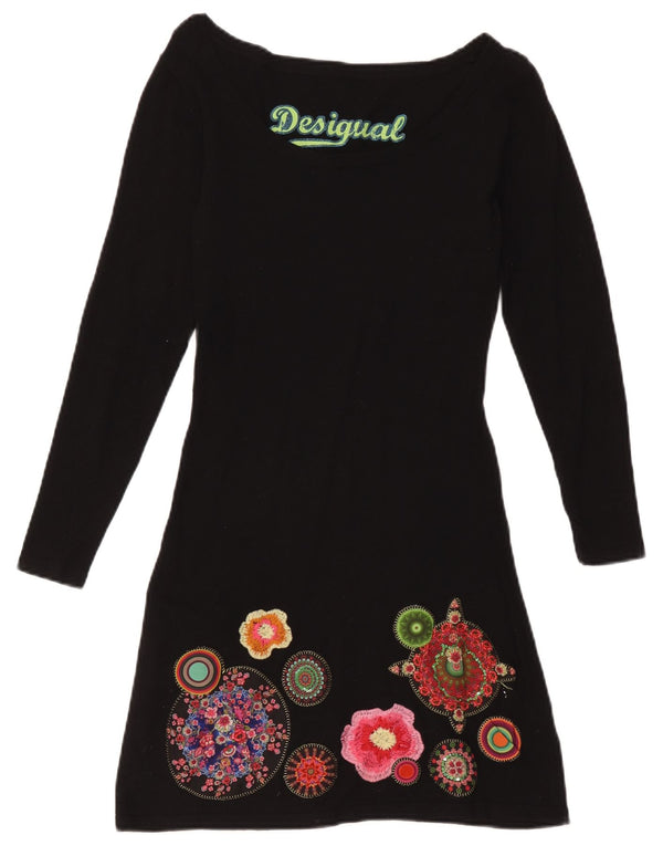 Rochie A-Line cu mânecă lungă pentru femei Desigual UK 4 XS Negru Floral