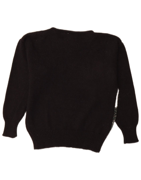 Nuova Moda Dame Boat Neck Jumper Sweater EU 40 Medium Black Colourblock