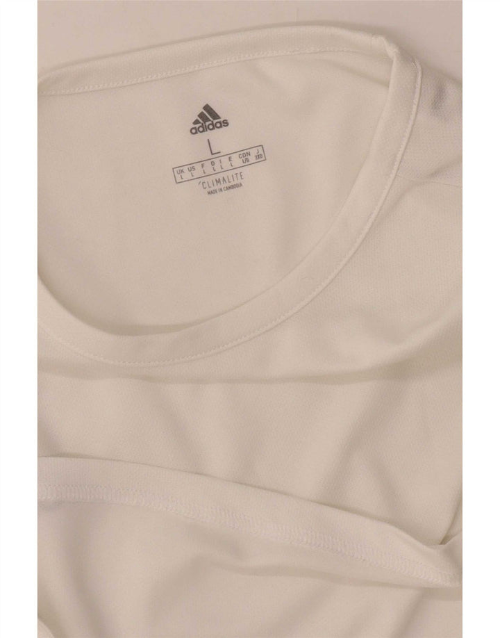 Adidas Mens Climalite T-Shirt Top Large White Colourblock