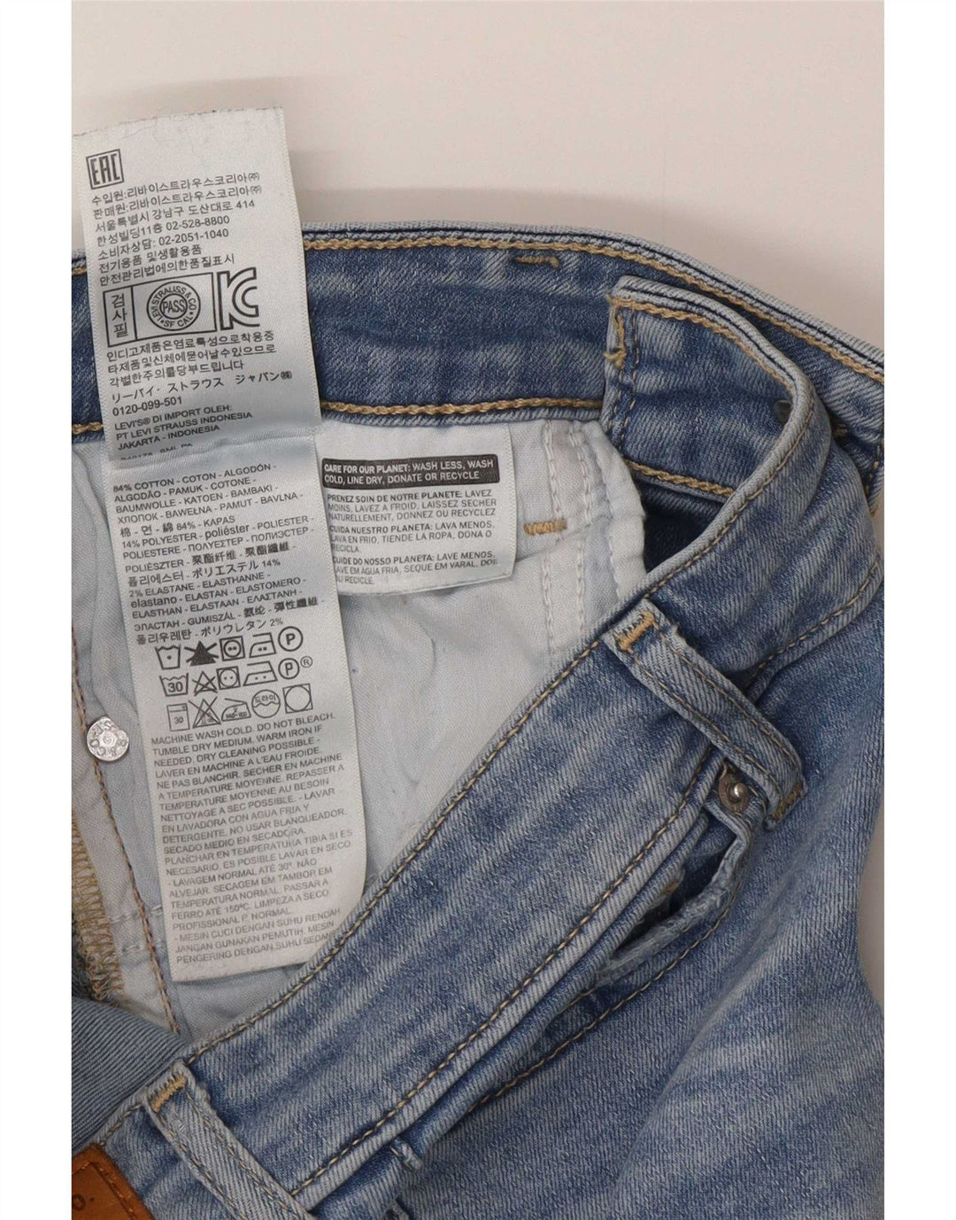 Levi's Womens 715 Bootcut Jeans W26 L32 Blue Cotton