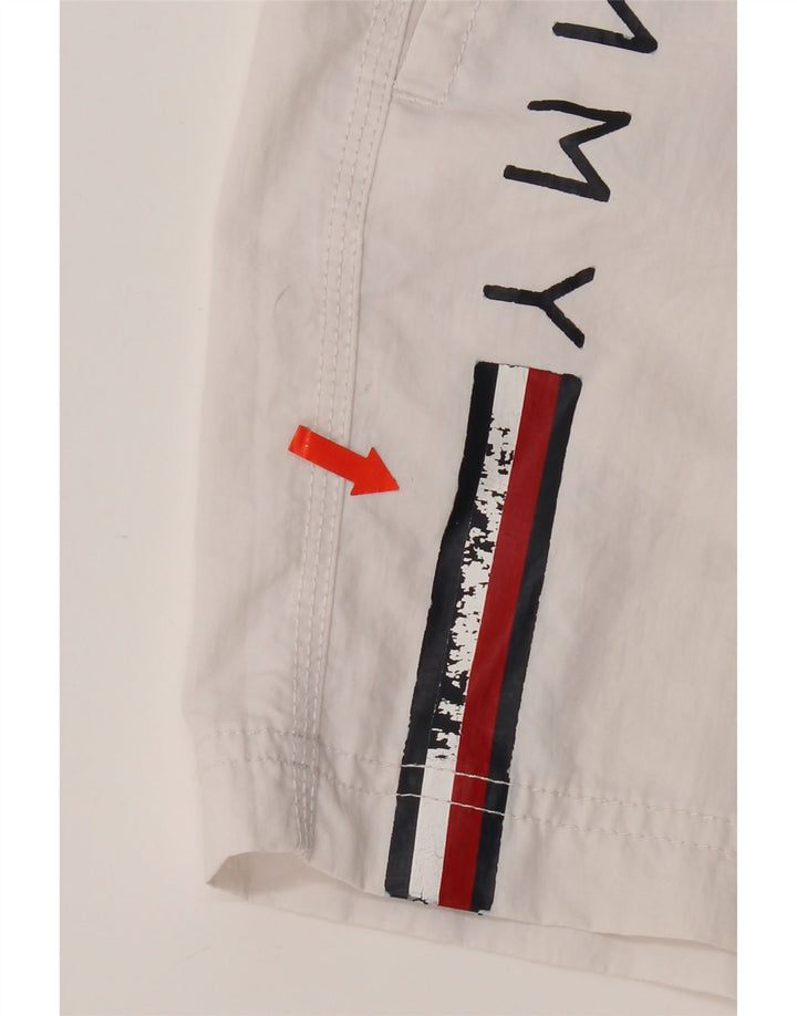 Tommy Hilfiger Womens Graphic Swimming Shorts UK 12 Medium White