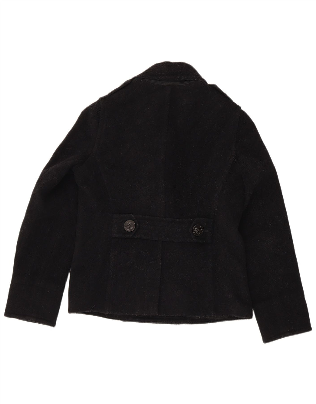 Ralph Lauren Womens Pea Coat UK 14 Medium Black Wool