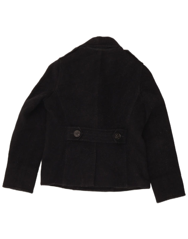 Ralph Lauren Womens Pea Coat UK 14 Medium Black Wool
