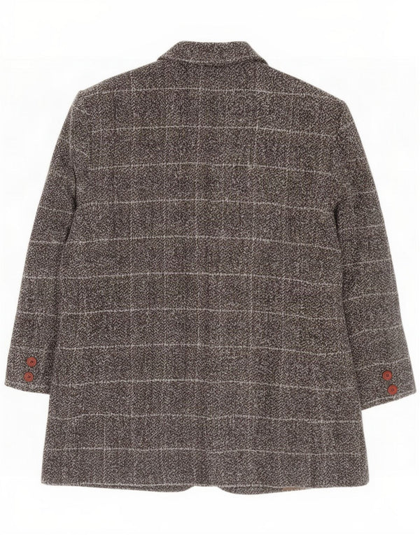 Giulia Galanti Jaqueta blazer feminina manga 3/4 IT 50 XL marrom xadrez