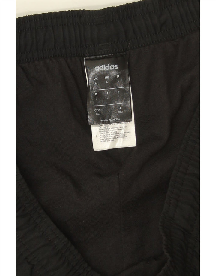 Adidas Mens Tracksuit Trousers Joggers Large Black Polyester