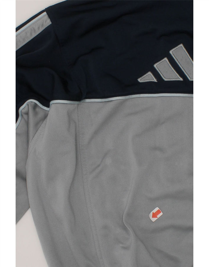ADIDAS Boys Graphic Tracksuit Top Jacket 9-10 Years Grey Colourblock Vintage Adidas and Second-Hand Adidas from Messina Hembry 