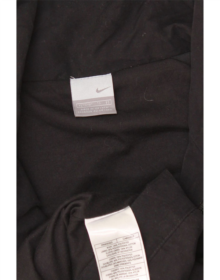 Nike Womens Tracksuit Top Jacket US 16/18 XL Black Colourblock Polyester