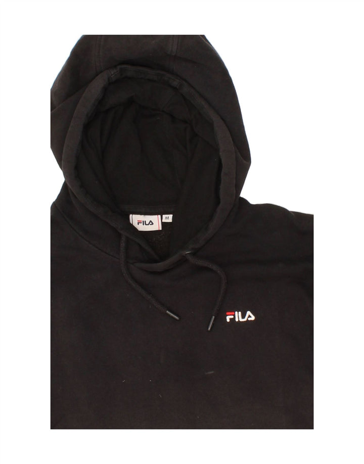 FILA Mens Hoodie Jumper Medium Black Cotton Vintage Fila and Second-Hand Fila from Messina Hembry 