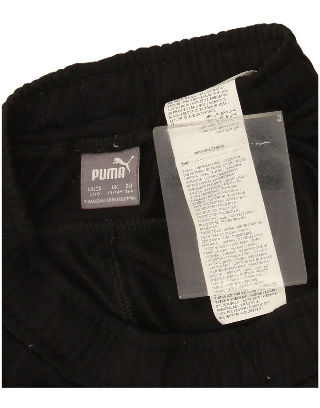 Puma Boys Tracksuit Trousers 13-14 Years Black Polyester