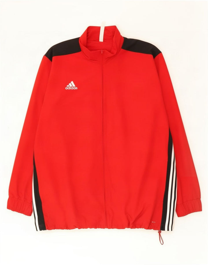 Adidas Mens Climalite Tracksuit Top Jacket 3XL Red Colourblock Polyester
