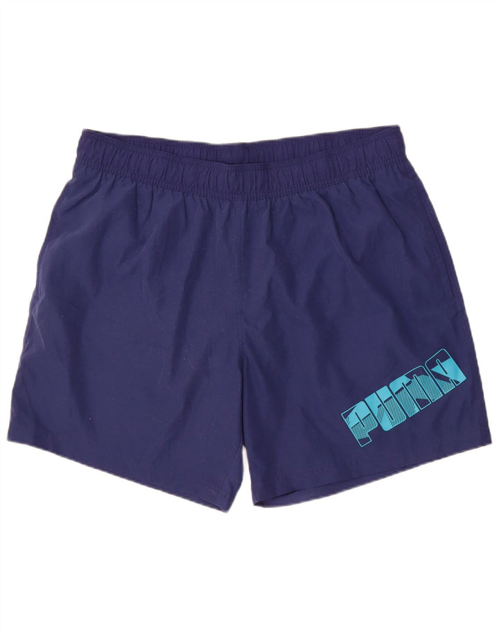 Pantaloncini sportivi grafici da uomo Puma XL blu navy in poliestere