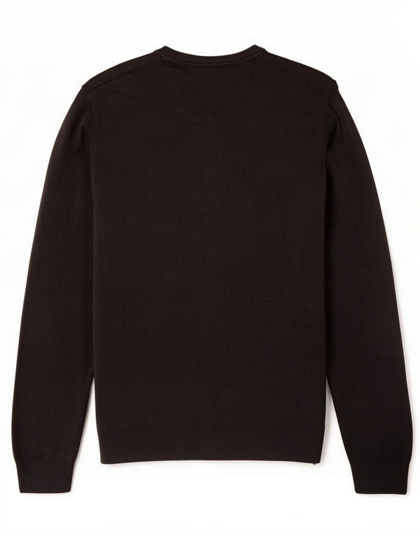 Marks & Spencer Mens Regular Fit V-Neck Jumper Sweater Large Black Acrylic