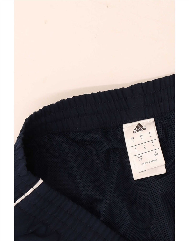 Adidas Mens Graphic Tracksuit Trousers Joggers Large  Navy Blue Polyester