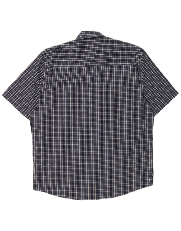 Pierre Cardin muška majica kratkih rukava standardnog kroja XL plavi karirani poliester