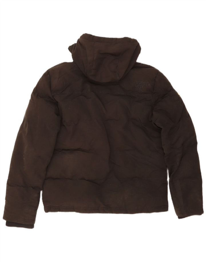 SUPERDRY Veste matelassée à capuche pour hommes UK 36 Small Noir Polyester