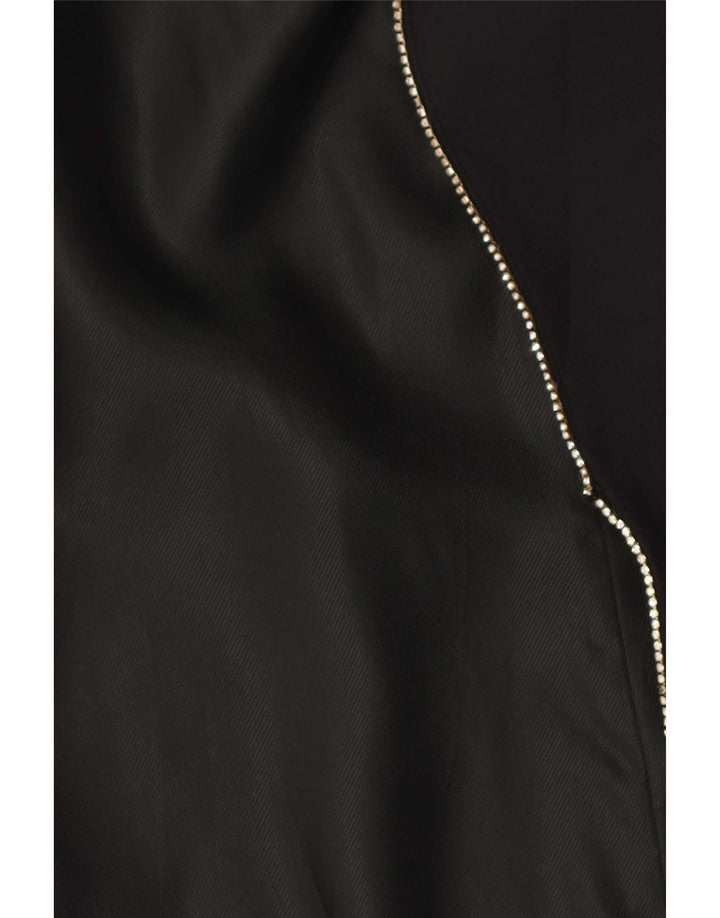 Zara Mujer Abrigo Sin Mangas UK 10 Small Poliéster Negro
