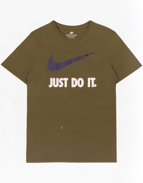 Nike Camiseta gráfica de corte atlético para hombre, talla grande, algodón caqui