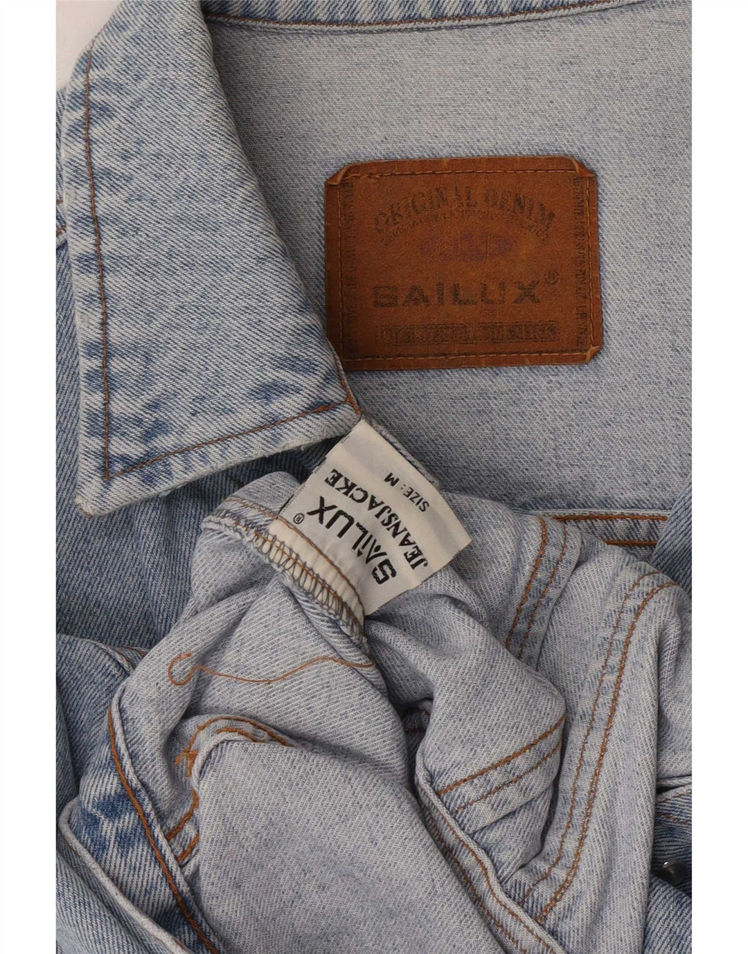 Vintage Dame Crop Denim Jacket UK 14 Medium Blue Cotton