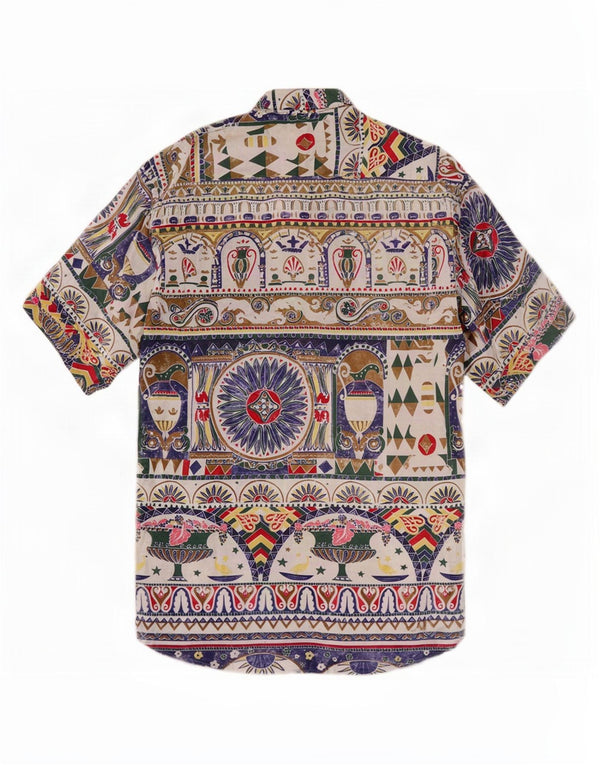 Conte Massimo Mens Short Sleeve Shirt Medium Multicoloured Geometric
