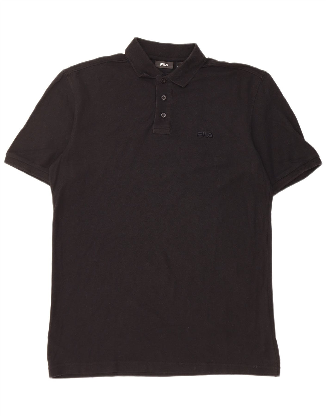 FILA Mens Polo Shirt Large Black Cotton