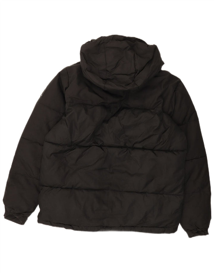 ZARA Mens Hooded Loose Fit Padded Jacket UK 36 Small Black Polyester