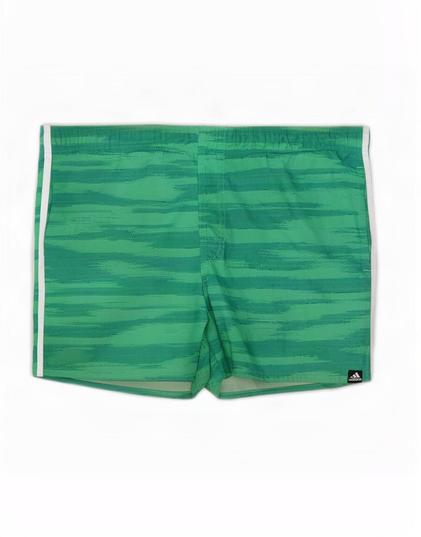 Pantaloncini da bagno da uomo Adidas Large verde mimetico in poliestere