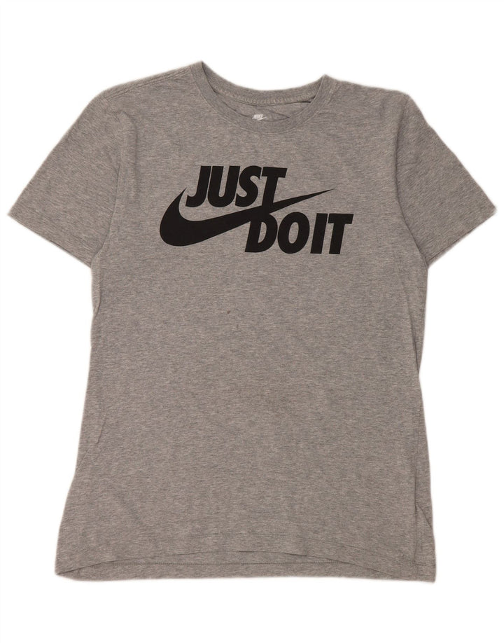 Nike Mens Graphic T-Shirt Top Small Grey Flecked Cotton