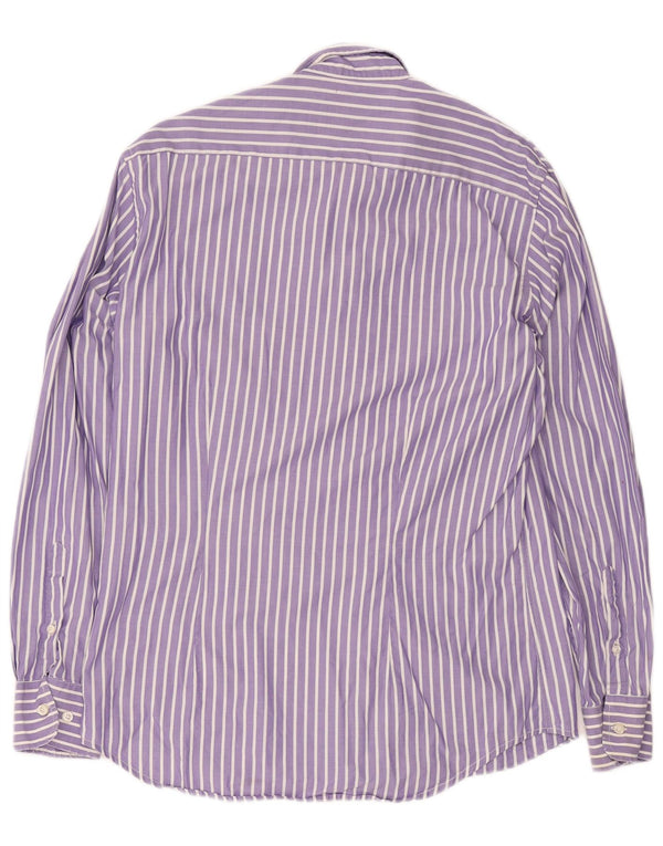 Fred Perry Chemise coupe slim pour homme en coton à fines rayures violettes